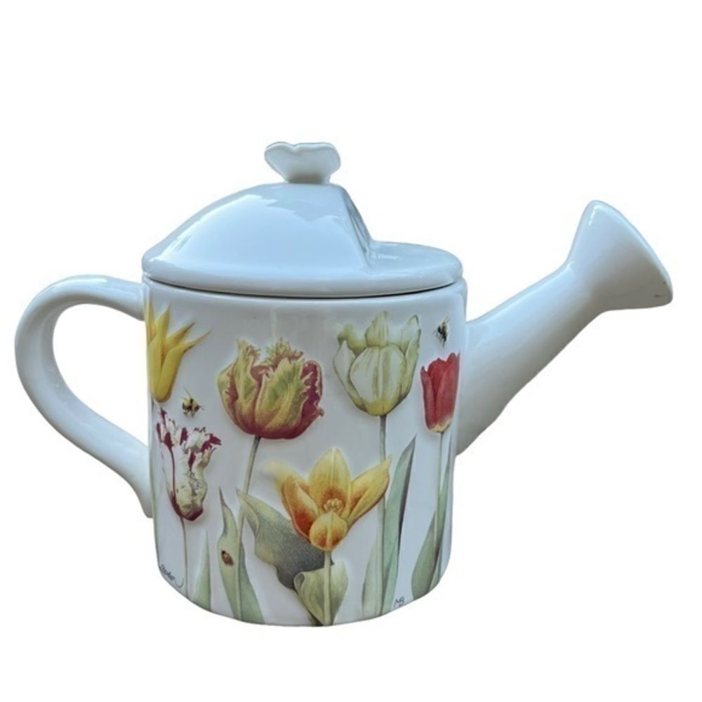 Hallmark Teapot W/Lid SIGNED Marjolein Bastin Nature's Sketchbook 6.5x9.5".